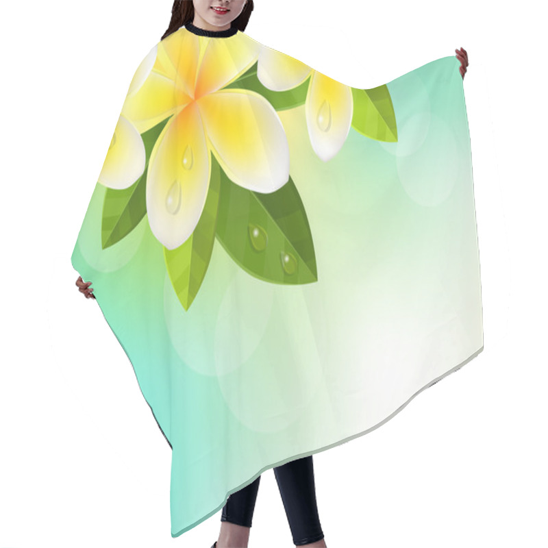 Personality  Tropic Background With Frangipani Hair Cutting Cape