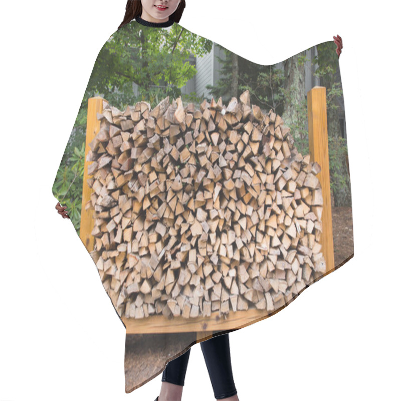 Personality  Firewood Logs Stacked Hair Cutting Cape