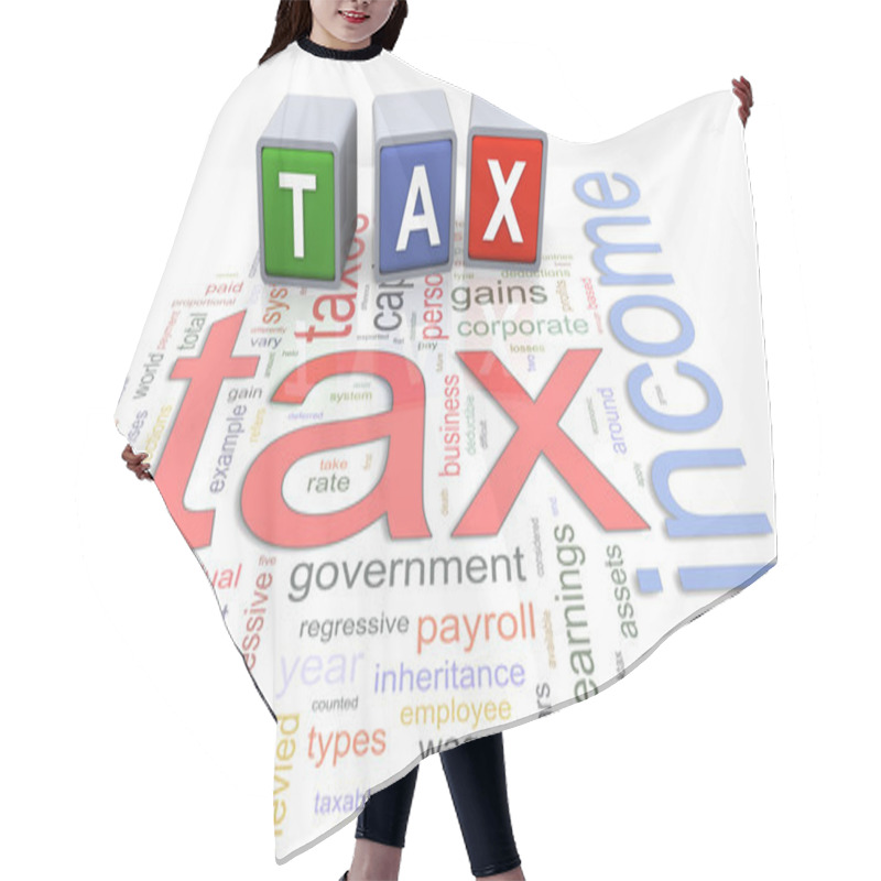 Personality  3d Buzzword Text Tax Hair Cutting Cape