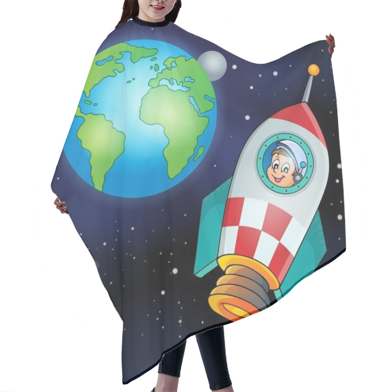 Personality  Image With Space Theme 4 Hair Cutting Cape