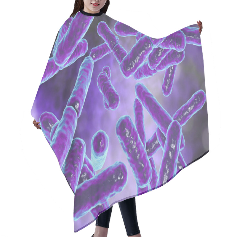 Personality  Bacteria Bifidobacterium, Gram-positive Anaerobic Rod-shaped Bacteria Which Are Part Of Normal Flora Of Human Intestine Are Used As Probiotics And In Yoghurt Production. 3D Illustration Hair Cutting Cape