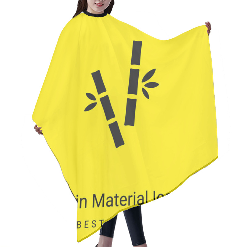 Personality  Bamboo Canes Minimal Bright Yellow Material Icon Hair Cutting Cape