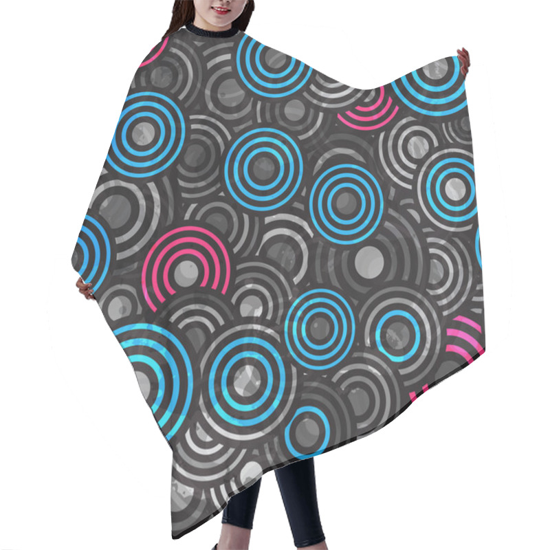 Personality  Abstract Grunge Circle Seamless Hair Cutting Cape