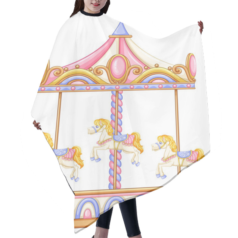 Personality  A Merry-go-round Rotating Ride Hair Cutting Cape