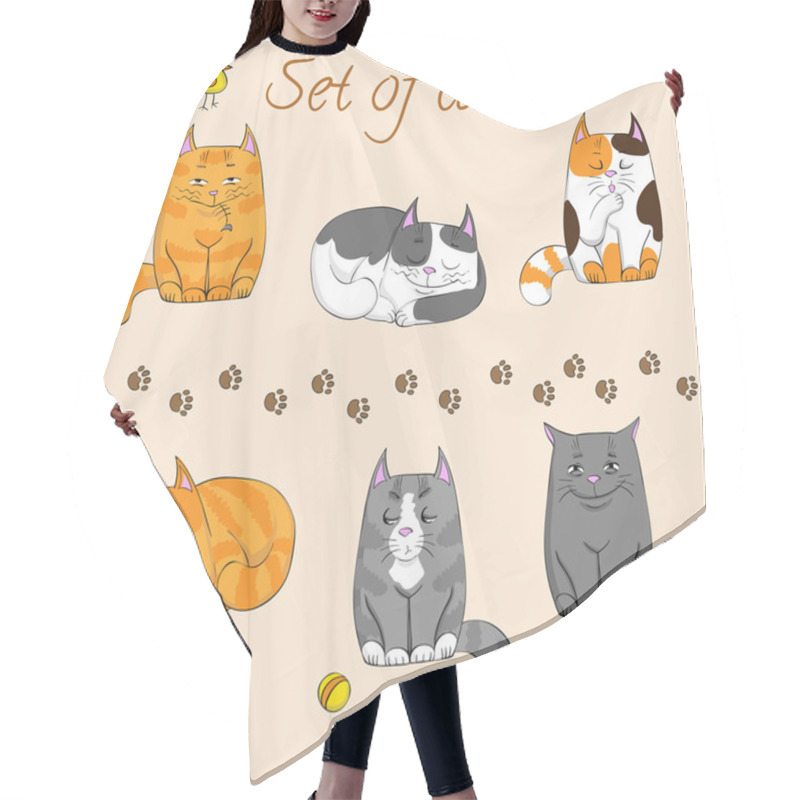 Personality  Set Of Cute Cats Hair Cutting Cape