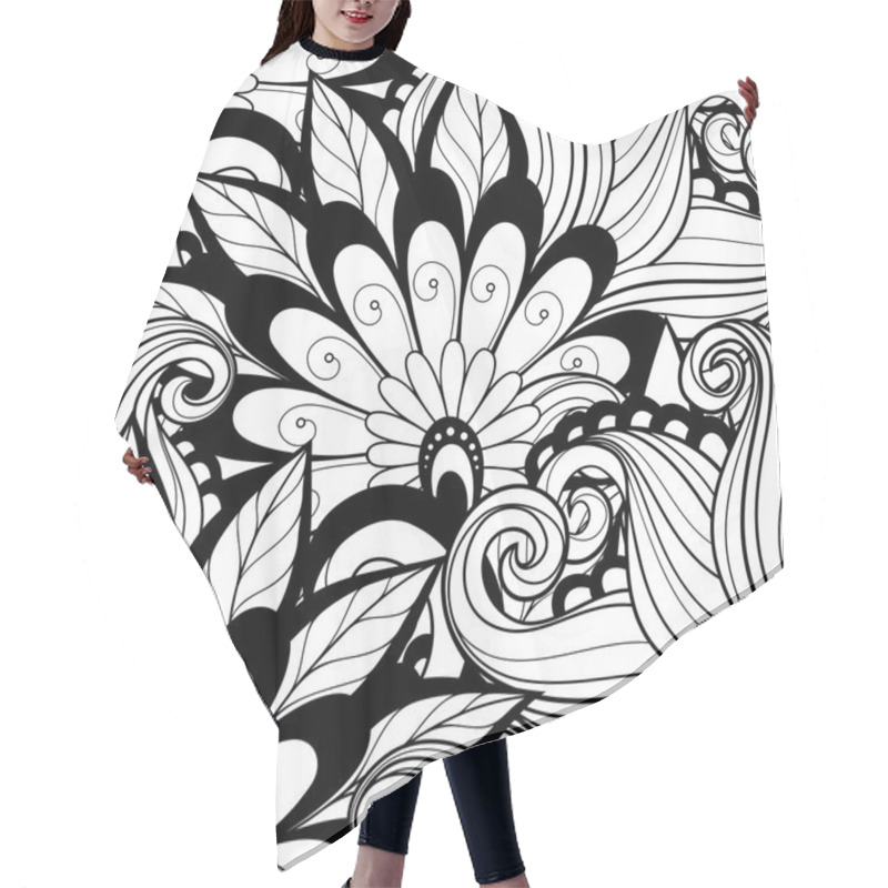 Personality  Abstract Floral Pattern Hair Cutting Cape