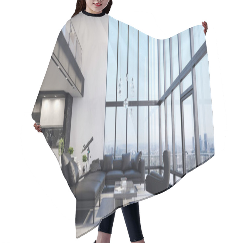 Personality  Luxury Modern Penthouse Interior With Panoramic Windows, 3d Render Hair Cutting Cape