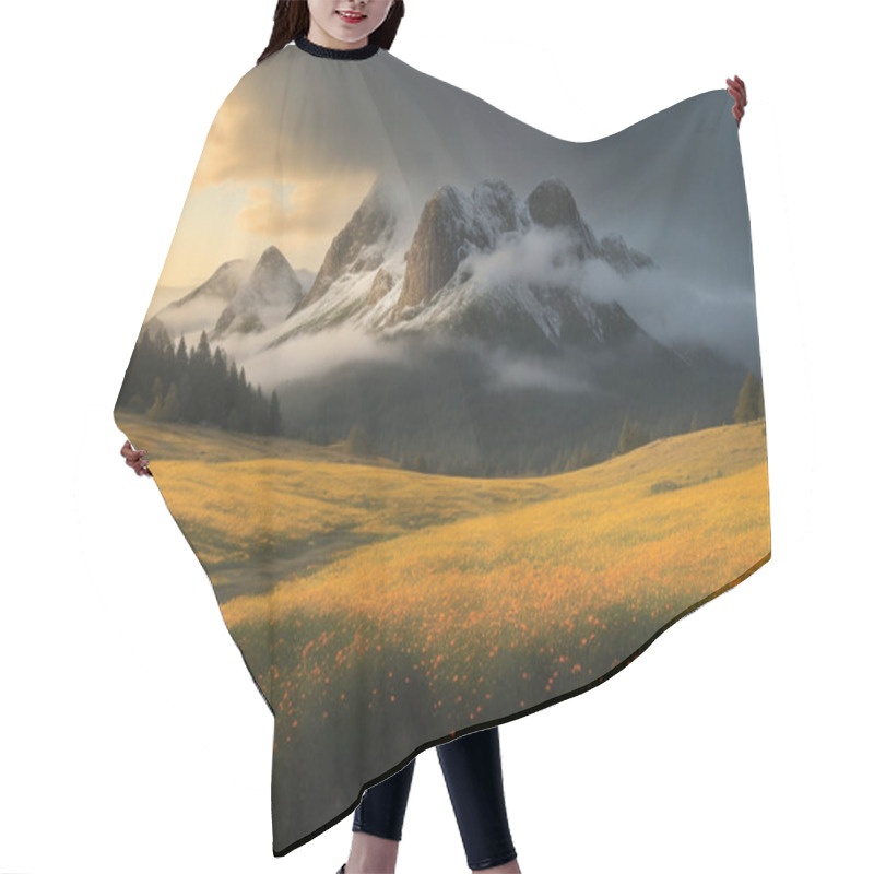 Personality  Mountains And Valleys Of Wildflowers Hair Cutting Cape