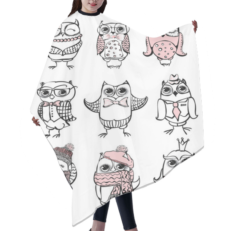 Personality  Cute Hipster Owls Hair Cutting Cape