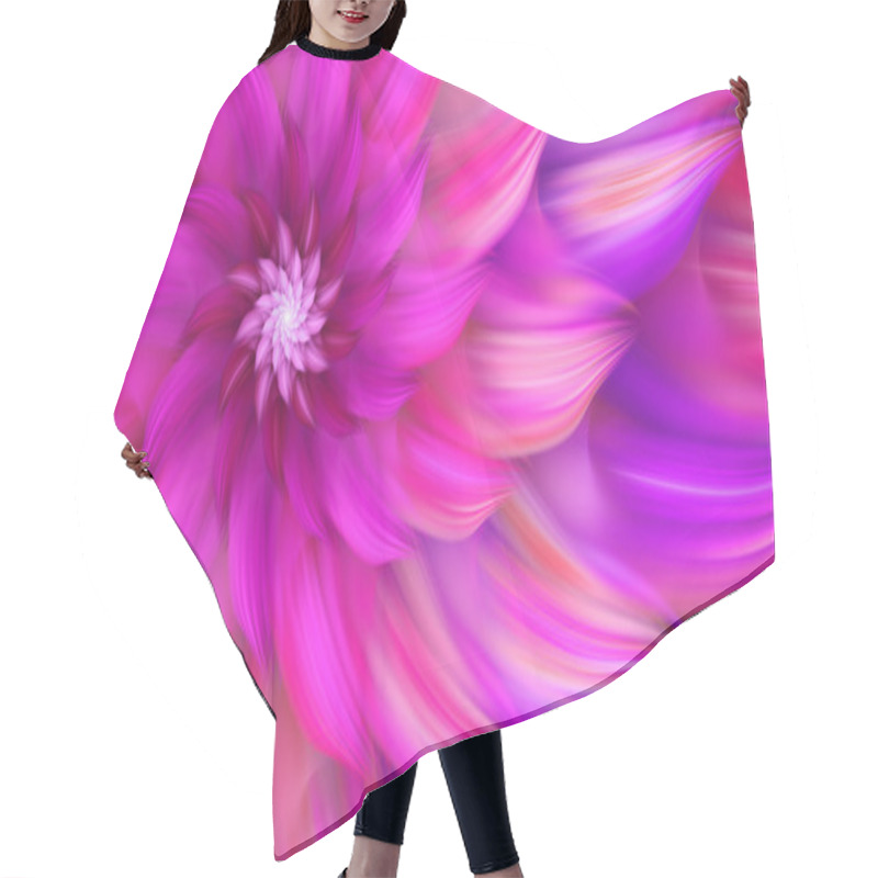 Personality  Exotic Flower. Dance Of Flower Petals. Hair Cutting Cape