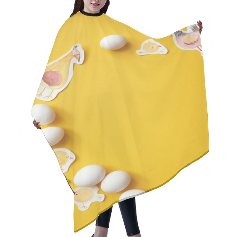 Personality  Round Frame Of Eggs Hair Cutting Cape