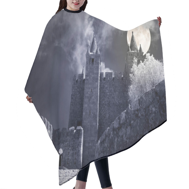 Personality  Mysterious Castle In A Crrepy Full Moon Night. Hair Cutting Cape