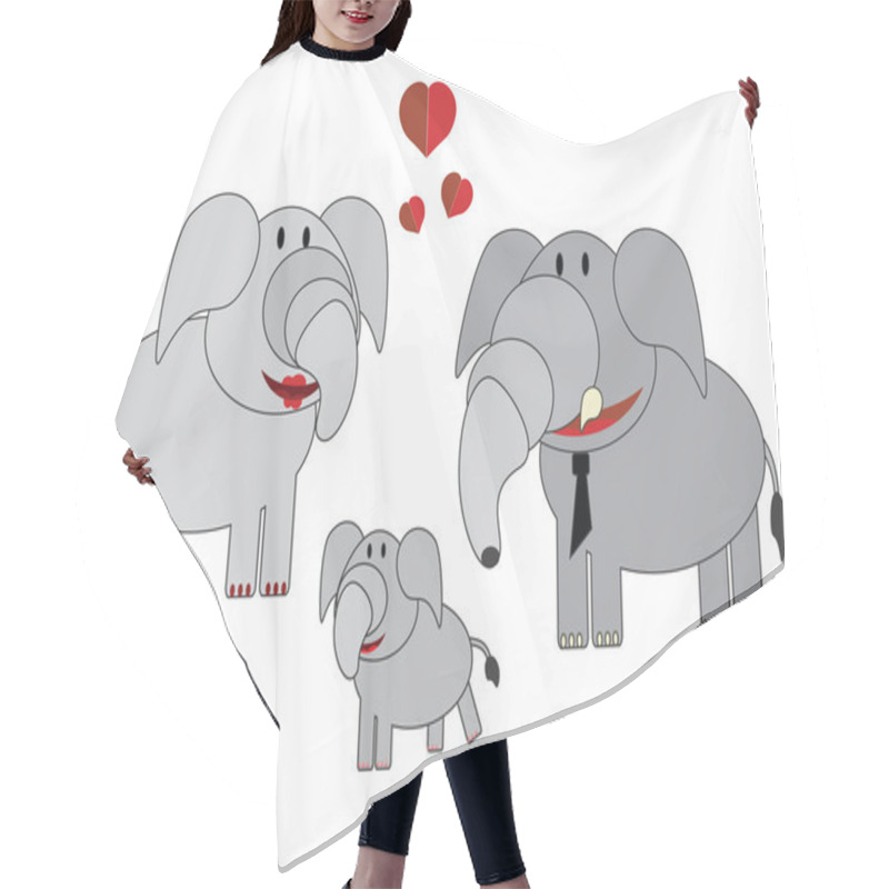 Personality  Elephants Family Hair Cutting Cape