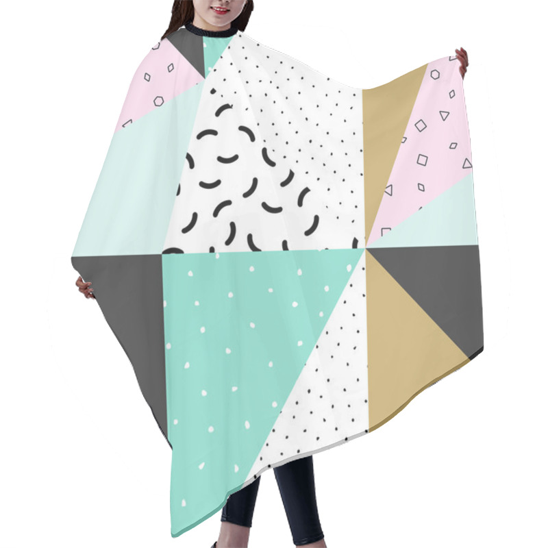 Personality  Vector Abstract Seamless Geometric Pattern. Hair Cutting Cape