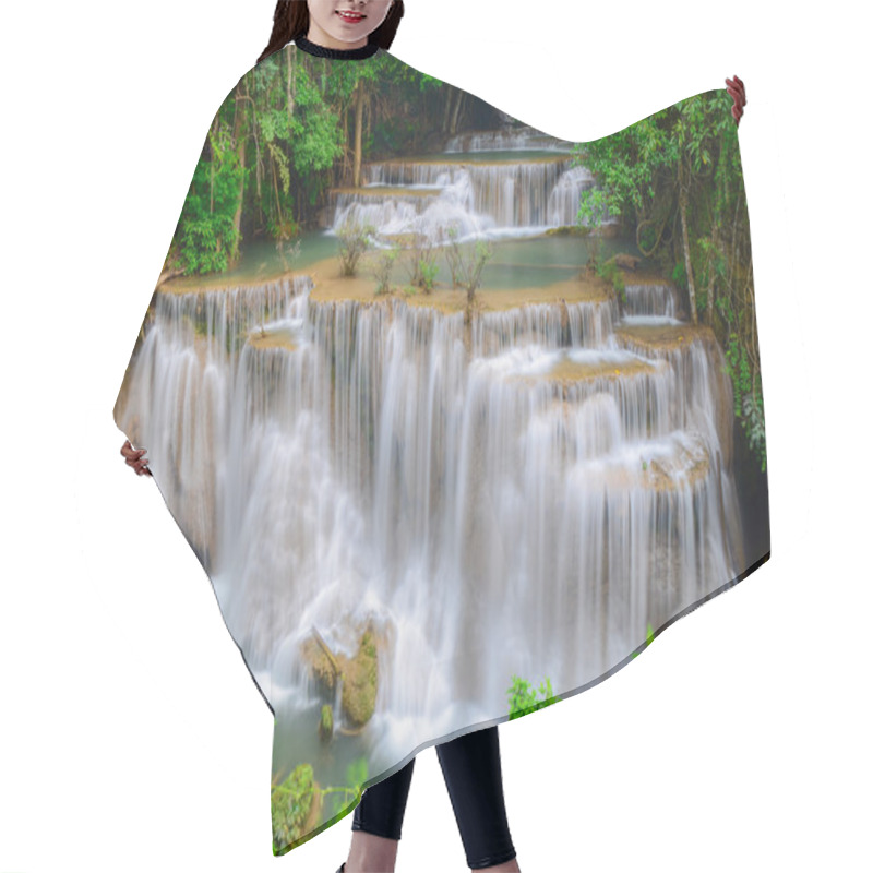 Personality  Deep Forest Waterfall ,Huay Mae Khamin, Kanchanaburi ,Thailand Hair Cutting Cape