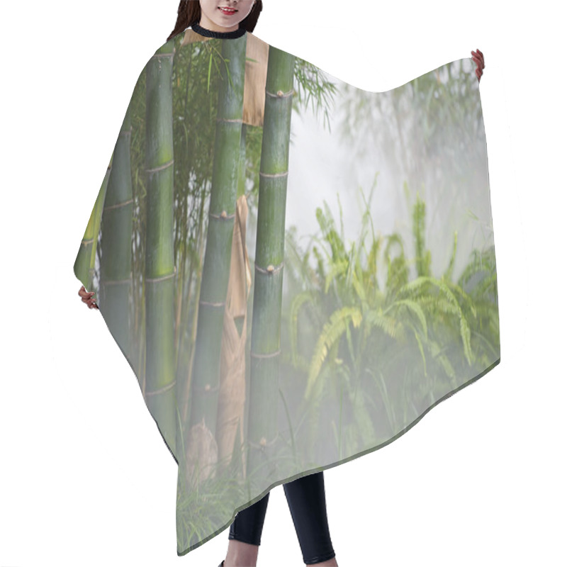 Personality  Green Bamboo Groves In The Mist Hair Cutting Cape