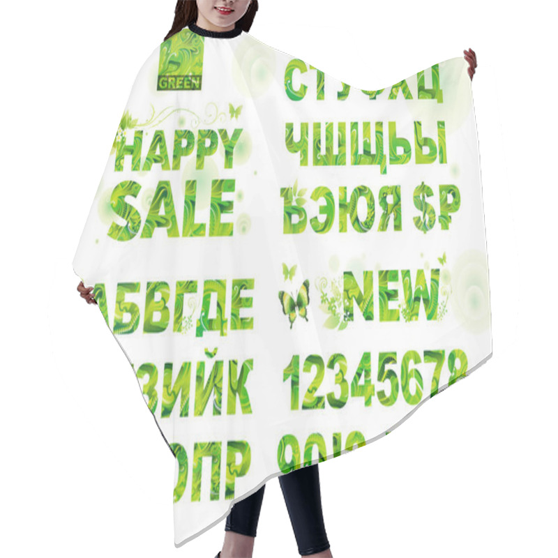 Personality  Ornamental Cyrillic Alphabet Hair Cutting Cape