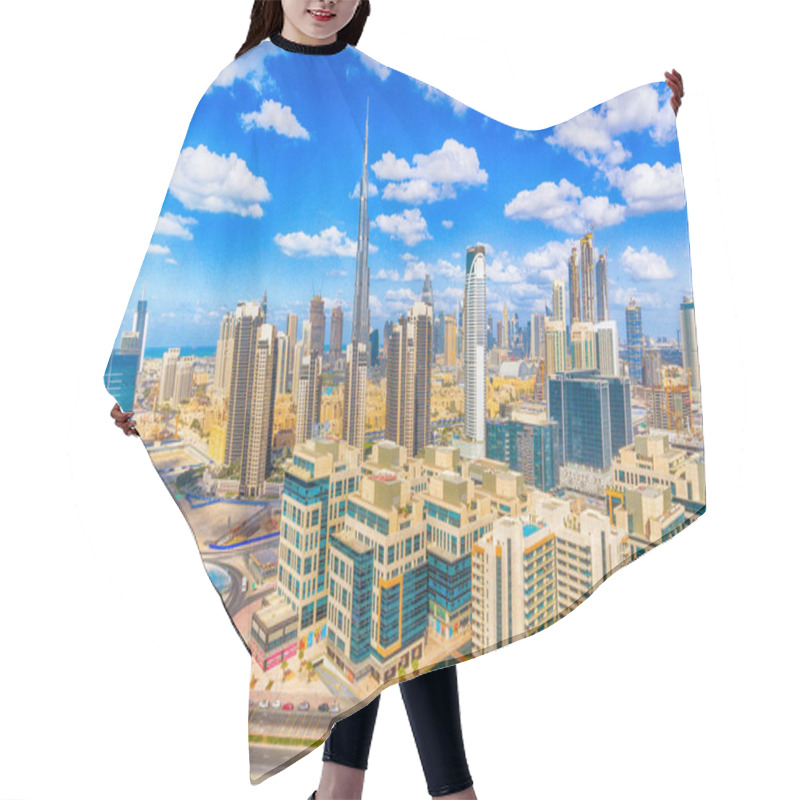 Personality  Aerial View Of Dubai Downtown On A Beautiful Day Hair Cutting Cape