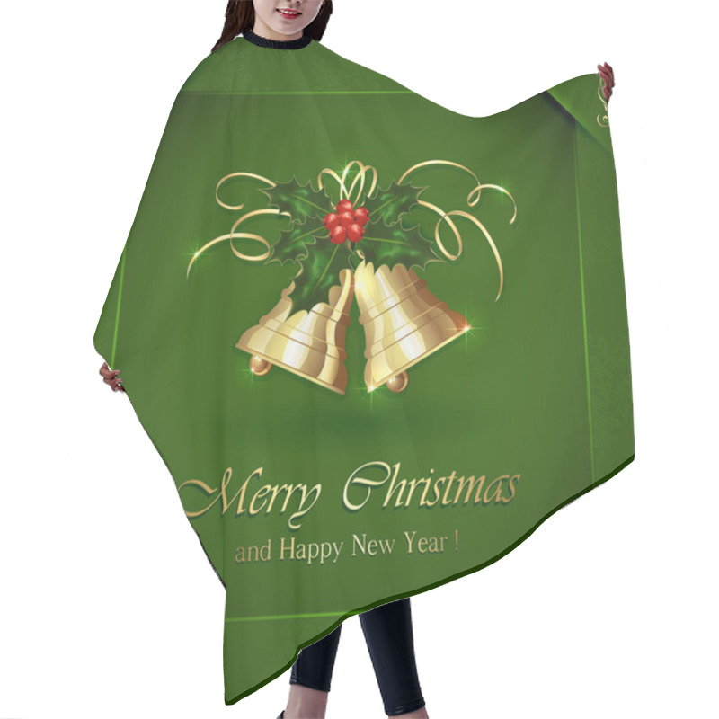 Personality  Christmas Bells And Holly Berries Hair Cutting Cape