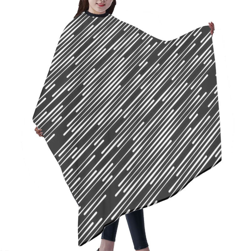 Personality  Black And White Abstract Diagonal Stripes Geometric Vector Seaml Hair Cutting Cape