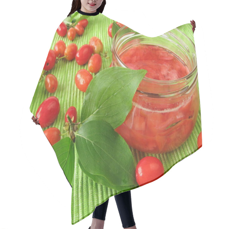 Personality  Tasty Red Cherries On Background,close Up Hair Cutting Cape