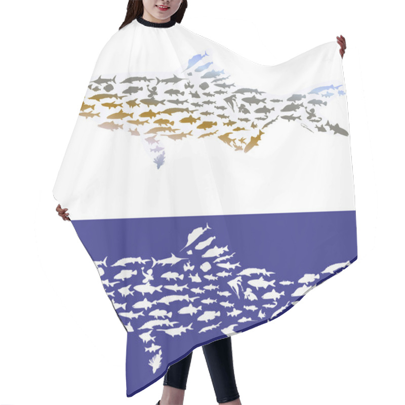 Personality  Two Complex Isolated Fishes Hair Cutting Cape