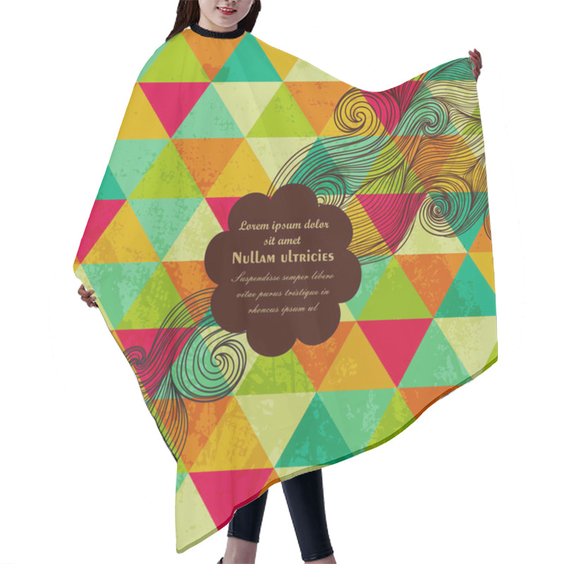 Personality  Vector Hipster Banner Made Of Triangles. Retro Label Design. Squ Hair Cutting Cape