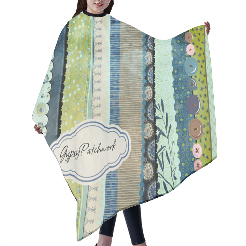 Personality  Gypsy Patchwork, Hand-Painted Background Hair Cutting Cape