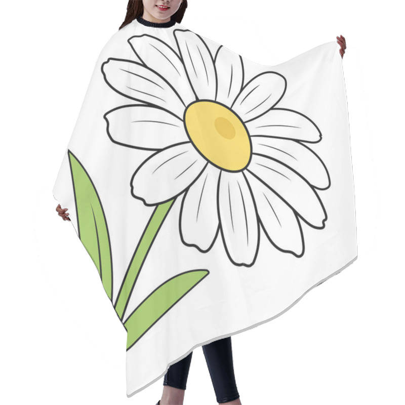 Personality  Illustration Of A Cartoon Chamomile Hair Cutting Cape