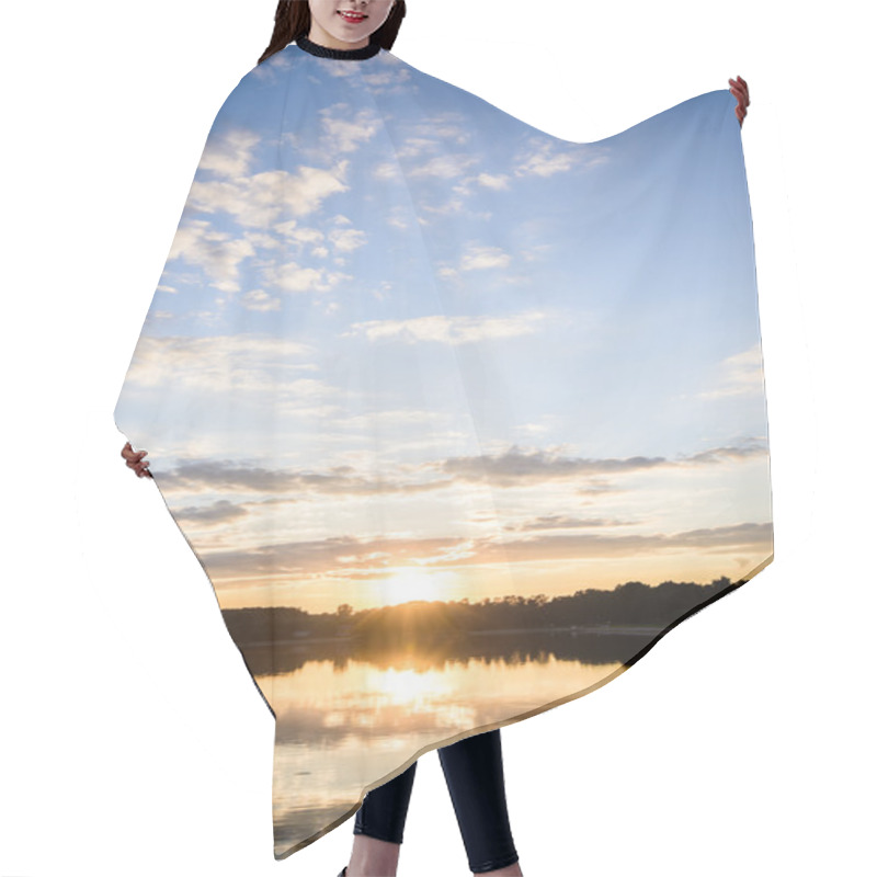 Personality  Lake At Sunset Hair Cutting Cape