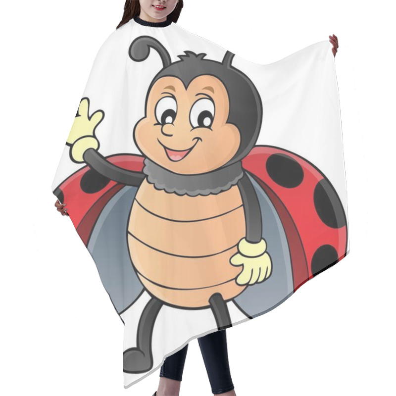 Personality  Waving Ladybug Theme Image 1 Hair Cutting Cape