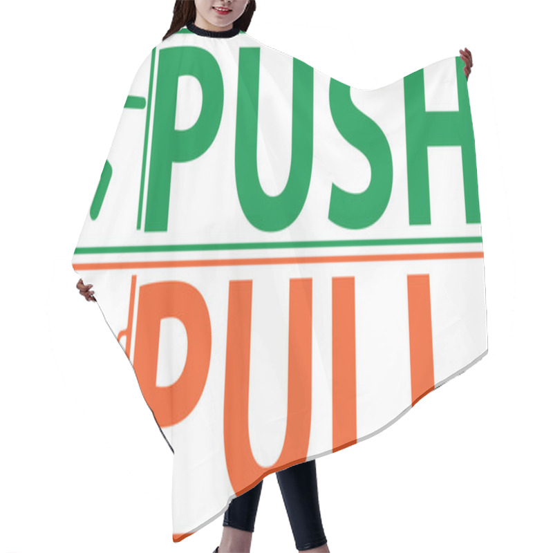 Personality  Push Pull Colour Vector Sign Hair Cutting Cape