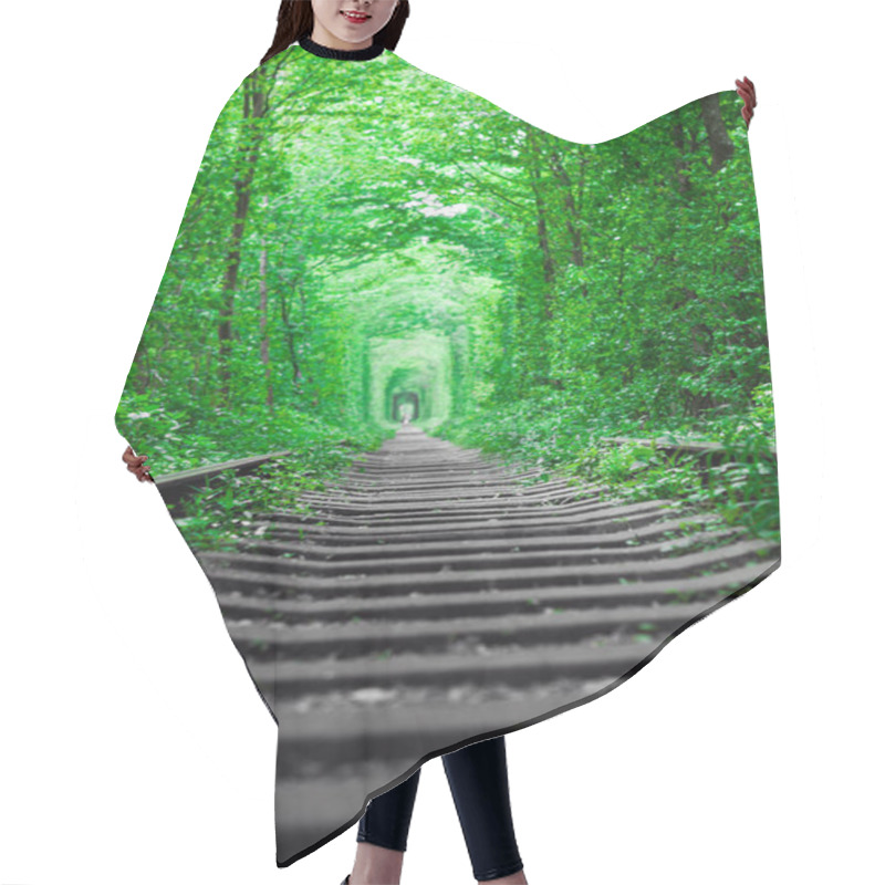 Personality  A Railway In The Spring Forest Tunnel Of Love Hair Cutting Cape