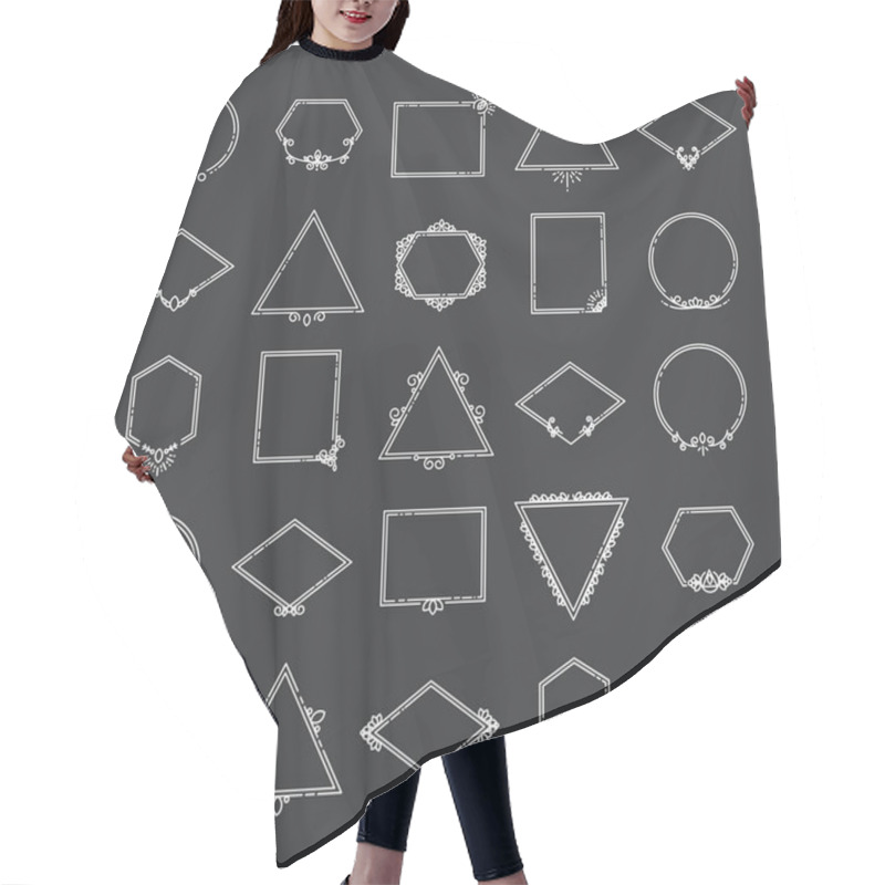 Personality  Vector Set Of Various Shapes Of Frames Hair Cutting Cape