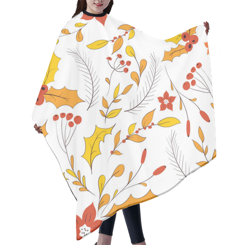 Personality  Seamless Autumn Garden Pattern Hair Cutting Cape