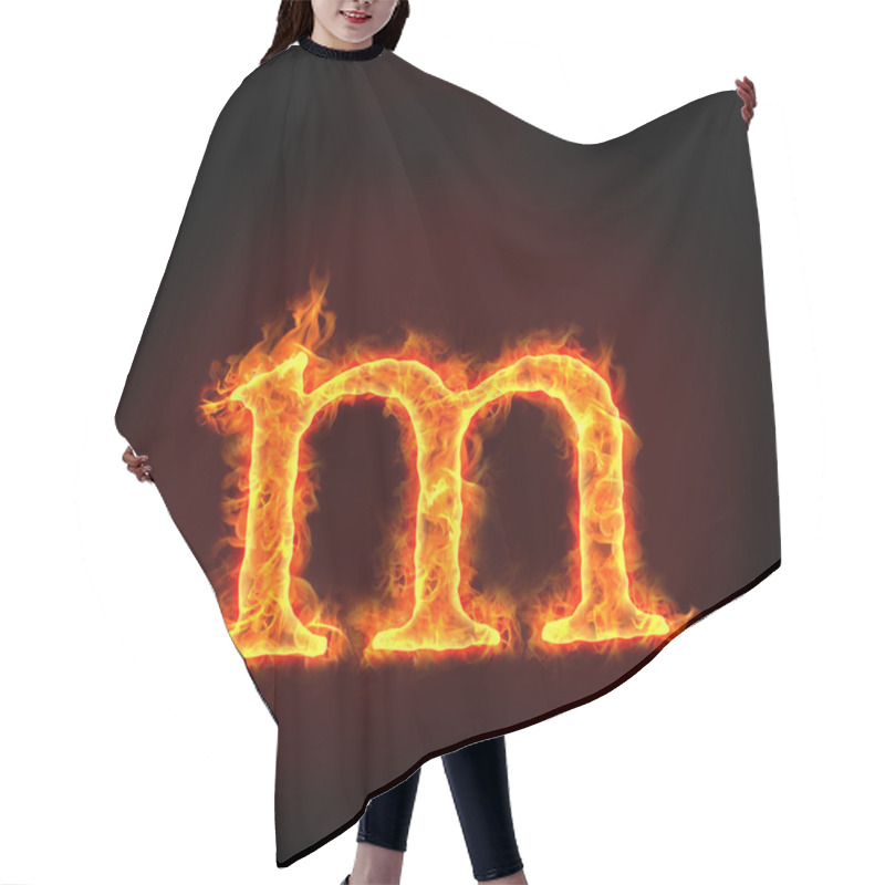 Personality  Fire Alphabets, Small Letter M Hair Cutting Cape