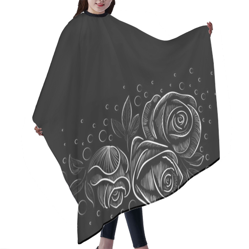 Personality  Roses Poster, Simply Vector Illustration   Hair Cutting Cape