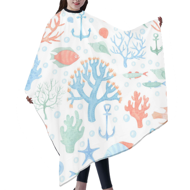 Personality  Sea Theme Background Hair Cutting Cape