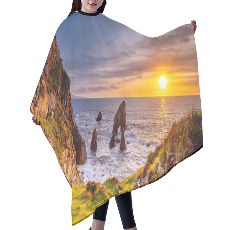 Personality  Crohy Head Sea Arch Breeches During Sunset - County Donegal, Ireland Hair Cutting Cape