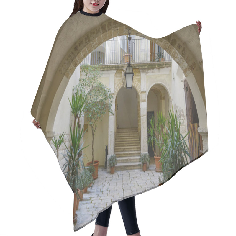 Personality    Courtyard Of A Medieval House In Bari, Southern Italy.                           Hair Cutting Cape