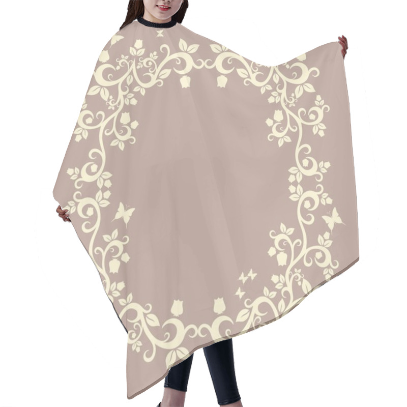 Personality  Brown Or Fallow Beautiful Illustration Of Floral Ornament For Your Design Hair Cutting Cape