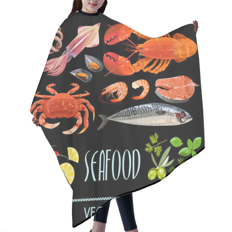 Personality  Set Of Seafood Hair Cutting Cape