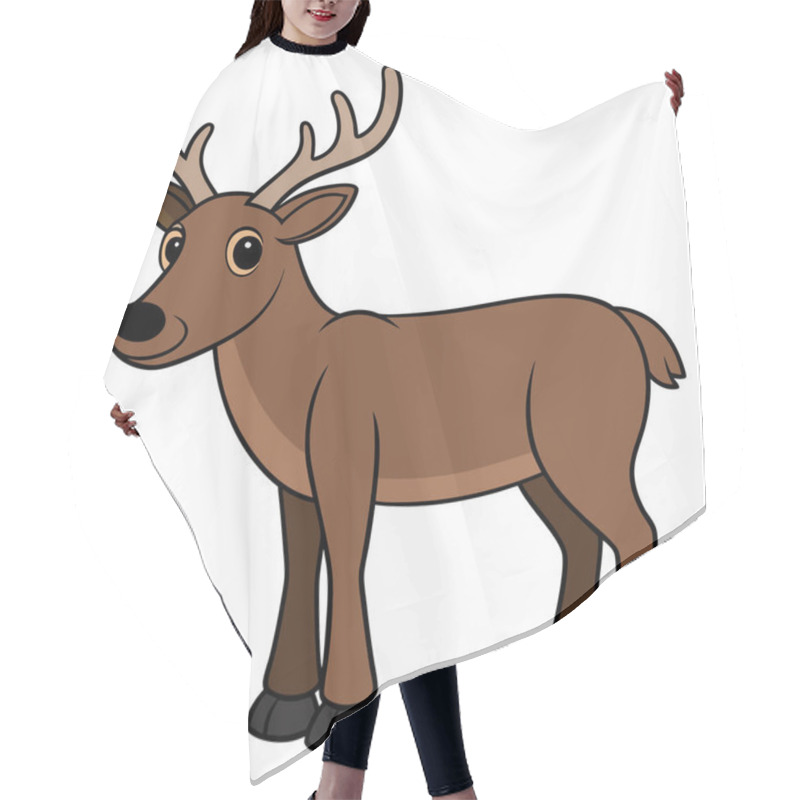 Personality  Ungulates Flat Vector Illustration Style On White Background Hair Cutting Cape