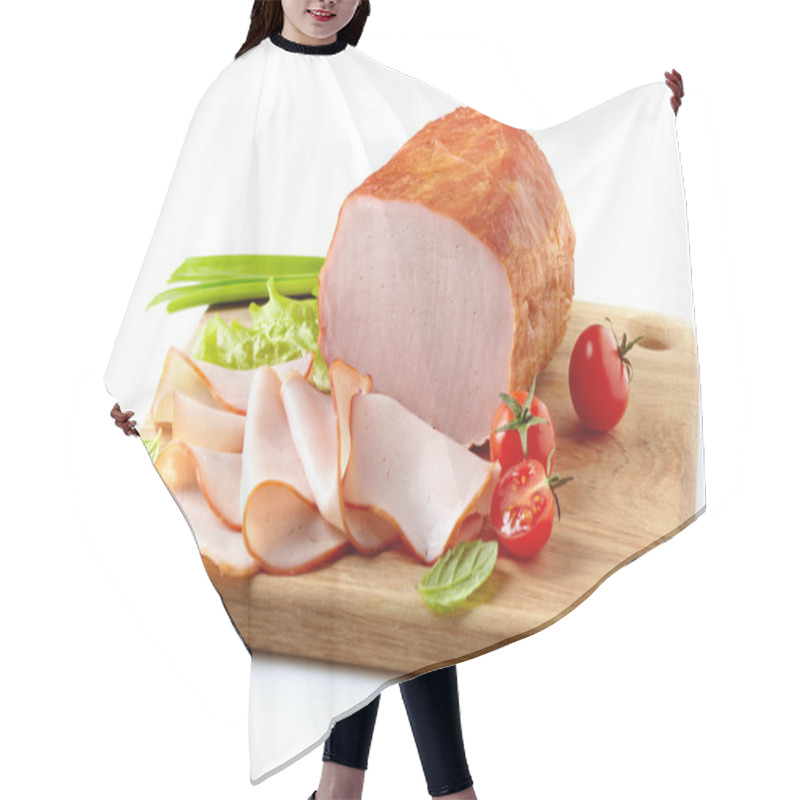 Personality  Smoked Meat On Wooden Cutting Board Hair Cutting Cape