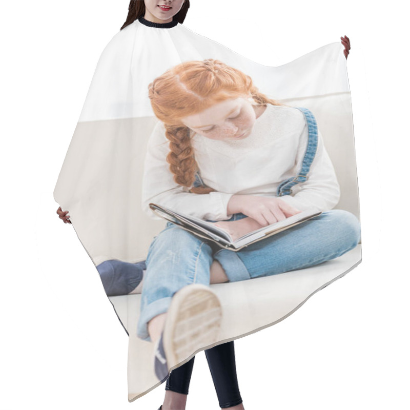 Personality  Little Girl Reading Book  Hair Cutting Cape