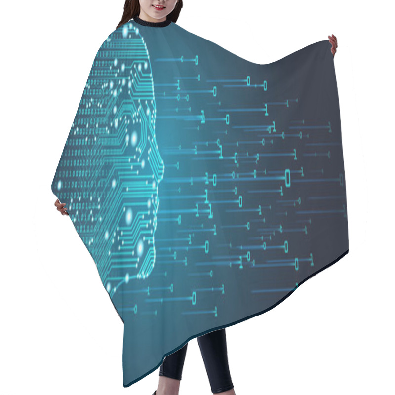 Personality  Big Data And Artificial Intelligence Concept. Hair Cutting Cape