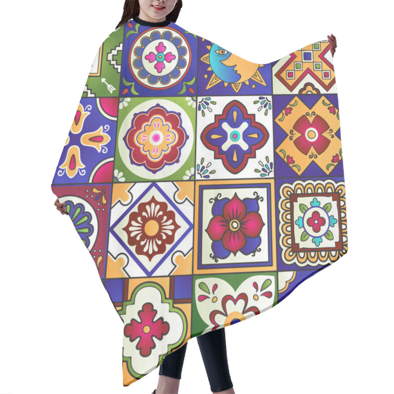 Personality  Talavera Mexican Tiles Seamless Pattern Hair Cutting Cape