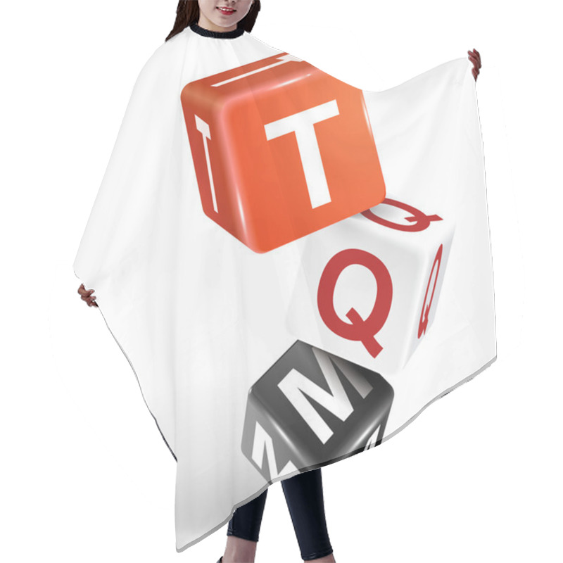 Personality  3d Dice Illustration With Word TQM Hair Cutting Cape