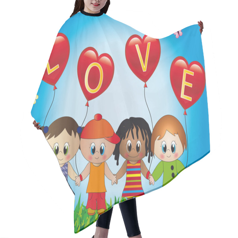 Personality  Love Children Hair Cutting Cape