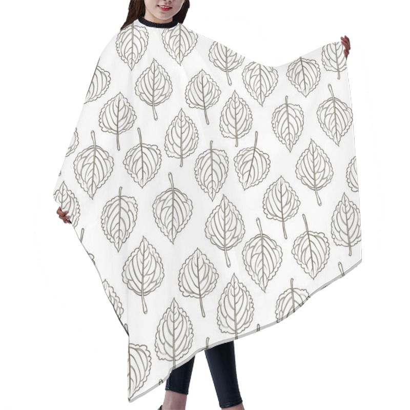 Personality  Elegant Pattern With Leafs Drawn In Thin Lines Hair Cutting Cape